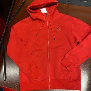 Nike Mens Red Air Jordan Essential DA9810 687 Fleece Long Sleeve Full Zip Hoodie
